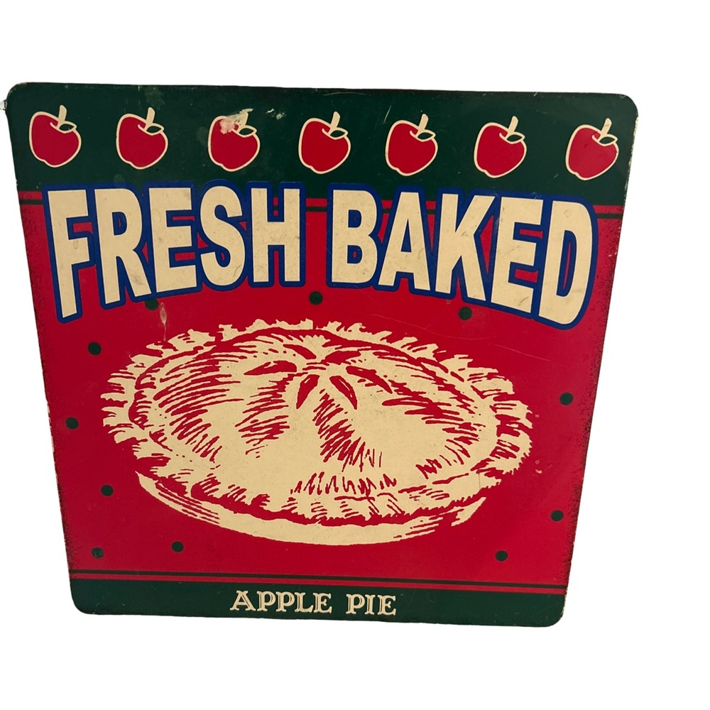 Vintage Apple Pie Metal Sign 12X12 Fresh Baked Retro Farmhouse Kitchen